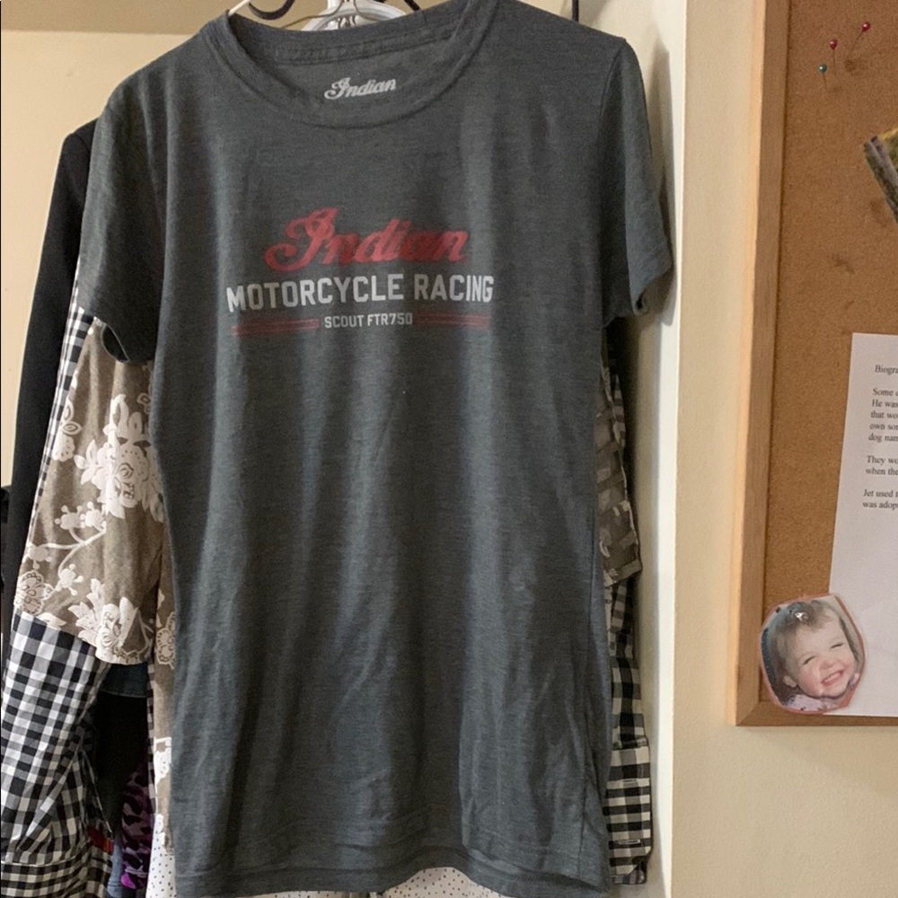 Motorcycle Racing Gray Tee - Short Sleeve Size L